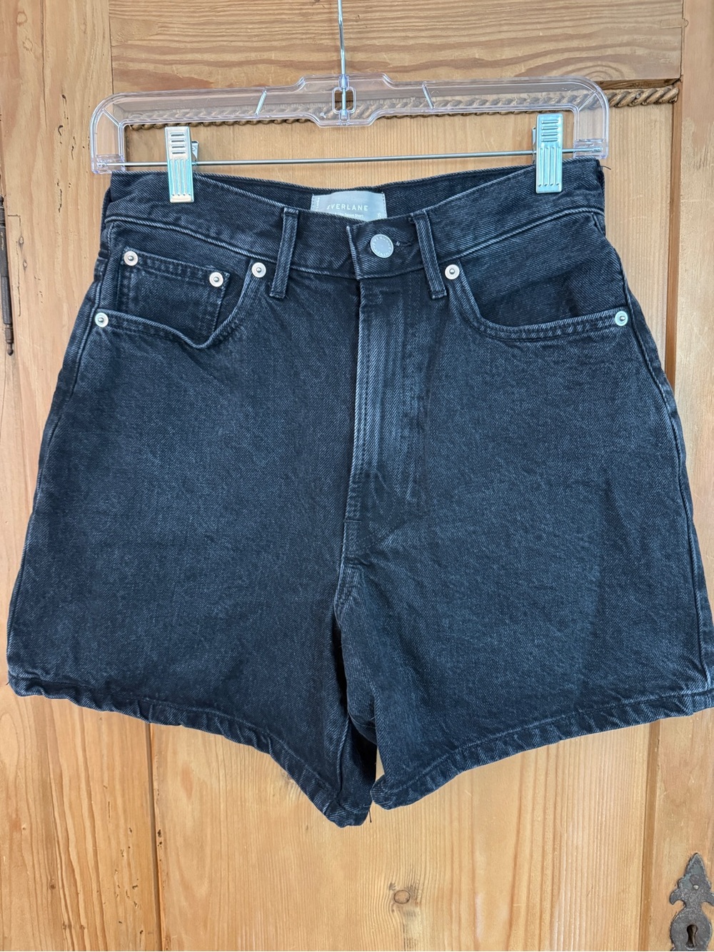 Everlane A-Line Washed Organic Cotton Denim Shorts